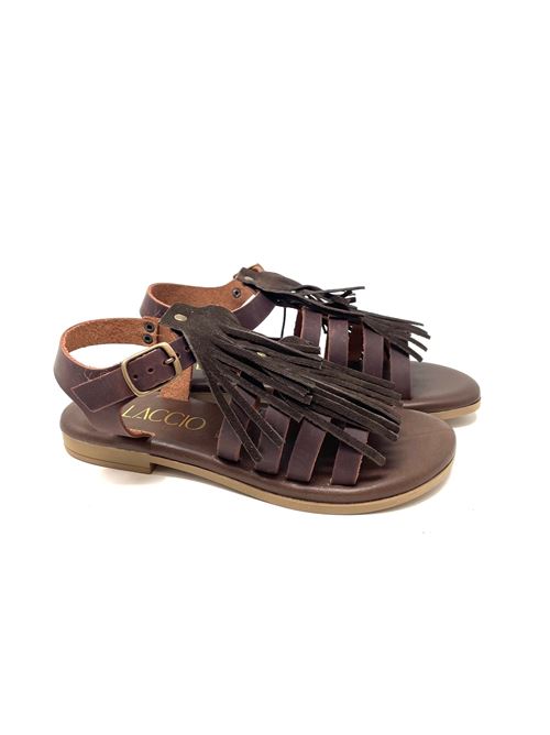 Sandalo donna con frangetta IL LACCIO | 3137NABUKT.MORO